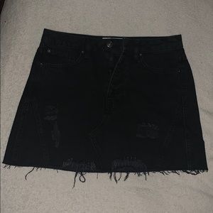 Black denim free people skirt